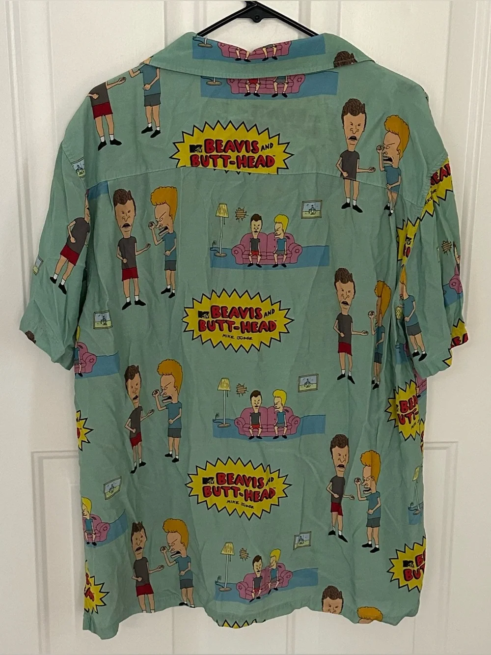 Beavis And ButtHead Hawaiian Bowling Button Down Shirt Men’s Adults XL RARE
